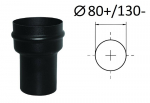 Must korstnaadapter silikoontihendiga pelletik&uuml;ttele. D-80/130 mm