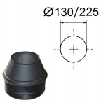 Must &uuml;lemine ots isoleeritud korstnast (koonus). D-130/225 mm.