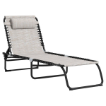 Outsunny p&auml;ikesevoodi kokkuklapitav aia lamamistool kokkuklapitav lamamistool aias 4-astmeline seljatugi reguleeritav terasv&otilde;rk kangas beež 197 x 58 x 76 cm