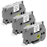 Lot de 3 Rubans Blanc compatible Brother P-touch TZe-231 - Etiquette 12mm x 8m Phonillico&reg;