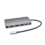 USB-C vastuv&otilde;tja - I-TEC - 4K HDMI, VGA, RJ45, USB-C, 100W, 3xUSB 3.1, m&auml;lukaart