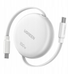 Ugreen L531 Usb-c kaabel, 100w Pd, 1m, valge, keeratav