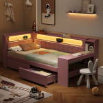 P&auml;evavoodi laua, USB, LED-ga, 90x200 cm, roosa, 1 tk