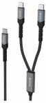 Swissten 2w1 Usb-c kaabel, 100w, 1,5m