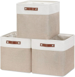 Mangata kangast hoiukastid 33 x 38 x 33 cm - 3 tk, hele khaki ja valge