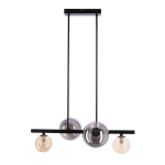 Rippvalgusti Candellux Kama 4x28W G9 must ja kuldne klaasist varjunditega