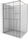 Mexen Kioto du&scaron;isein Walk-in 90 x 200 cm, must muster 8 mm, harjatud vask - 800-090-101-65-78