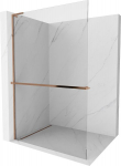Mexen Kioto+ L du&scaron;isein riiuliga Walk-in 55 x 200 cm, l&auml;bipaistev, roosa kuld - 800-055-123-60-00