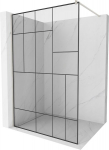 Mexen Kioto du&scaron;isein Walk-in 100 x 200 cm, must muster 8 mm, harjatud nikkel - 800-100-101-97-78