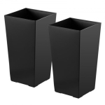 Istutuskonteineri komplekt 2 tk 30x30x55 cm must plastik