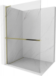 Mexen Kioto+ L du&scaron;inurk koos Walk-in riiuliga 95 x 200 cm, l&auml;bipaistev, kuldne - 800-095-123-50-00, 95 x 200 cm