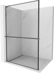 Mexen Kioto+ L du&scaron;ipaneel riiuliga Walk-in 70 x 200 cm, must raam, harjatud Gun Gray - 800-070-123-66-70, 70 x 200 cm