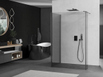 Mexen Kioto du&scaron;iinurk Walk-in 140 x 100 x 30 cm, l&auml;bipaistev, harjatud hall - 800-140-100-221-66-00-030