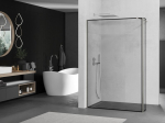 Mexen Kioto du&scaron;isein Walk-in 120 x 30 cm, must raam, harjatud nikkel - 800-120-212-97-70-030