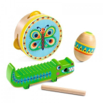 Muusikainstrumentide komplekt: tamburiin, marakas, guiro, Djeco Animambo DJ06031