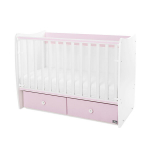 Muudetav lastevoodi Lorelli Matrix New, 120x60 cm, valge/roosa