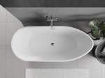 Mexen Eos eraldiseisev vann 150 x 75 cm, valge/must, kroom &uuml;levool - 52471507575-01