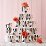 Kruus, Alphabet stripy - D, 300 ml, Bombay Duck, must/valge