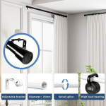Seinale kinnitatav reguleeritav metallist kardinapuu, vastupidav, must, 67-171 cm &mdash; kardinapuu, magamistoa kardinapuu, kardinate hoidjad, teleskoopkardinapuu, akna dekoor, loft kardinapuu, akna tarvikud