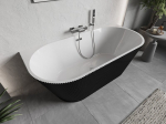 Mexen Oris iseseisev seinavann, rihveldatud, 170 x 80 cm, valge/must, kromitud &uuml;levool - 52871708075-01, 170 x 80 cm