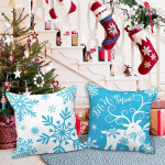 J&otilde;ulupadjap&uuml;&uuml;ride komplekt 4 tk 45x45 cm sinised &mdash; j&otilde;ulukaunistused, padjap&uuml;&uuml;rid, talvetekstiilid, elutoa kaunistused, padjakatted, magamistoa sisustus, j&otilde;ulutarvikud
