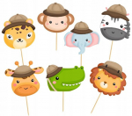 Toppers Pikers SAFARI Animals Birthday 7tk., 7