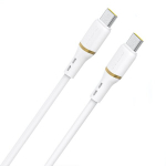 Dudao 1M 60W vedela silikoon andmete kaabel C-C, valge