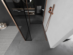Mexen Kioto du&scaron;isein Walk-in 100 x 70 x 30 cm, must raam, harjatud vask - 800-100-070-221-65-70-030