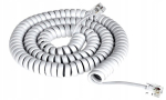 Spiraalne telefonikaabel Rj9-w/rj9-w, 15m, valge