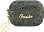 Guess GUAP2GLGSHA AirPods Pro 2 &uuml;mbris roheline/khaki Glitter Flake 4G Charm