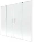 Mexen Velar L Duo vanniparavann, 2-leheline liuguks, 180 x 150 cm, l&auml;bipaistev, valge - 896-180-003-02-20