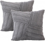 Dekoratiivsed velvetist padjap&uuml;&uuml;rid tumehallid 2 tk 45x45 cm &mdash; padjap&uuml;&uuml;rid, elutoa tekstiilid, diivanipadjad, pehmed dekorpadjad, hallid sisustusaksessuaarid, padjap&uuml;&uuml;rid 45x45, moodsad padjap&uuml;&uuml;rid