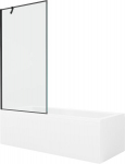 Mexen Cubik ristk&uuml;likukujuline vann 170 x 70 cm korpuse ja 1-ukselise vaheseinaga 90 cm, must muster - 550317070X9509007070