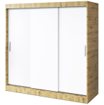 L&uuml;kandukseline riidekapp riiulite ja riidepuudega Belvedo Gold Artisan Oak / Matt White 200 x 200 cm komplekt