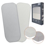 Laste aluslinade komplekt kummiga Lionelo Bamboo Sheet Off White Grey, 70x28 cm, 2-osaline
