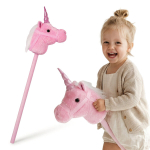 Laste roosa &uuml;kssarvik Mamabrum pulgal aktiivseteks Hobby Horse m&auml;ngudeks, 80 cm