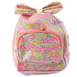 Laste heleroosa glitteriga seljakott 22 cm, 2,8 l