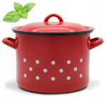 Emaileeritud teraspott kaanega, 24cm, punane, 8l