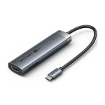 Vention 5in1 Usb-c dokk: 100w Pd, 4k@60hz, 5gbps, h&otilde;bedane