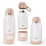 Kaasaskantav traadita piima soojendi-termospudel Kinderkraft Gaja, liivakarva, 500 ml