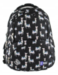 St.right kooli seljakott, 45cm, must, palju sektsioone