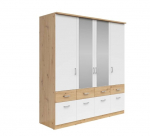 Riidekapp Brando 4, tamm/valge