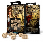 Steampunk Clockwork Dice komplekt beež ja pruun