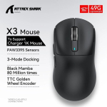 Attack Shark Pixart Bluetooth Game Mouse - 26000DPI, kolm režiimi, 49G kerge, makrofunktsioon - x3 must