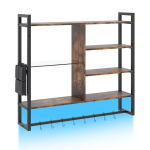 Seinariiul 107x24x96 cm Must LED-valgustus