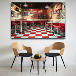 Vintagei Stiilis S&ouml;&ouml;gikoha Taustakangas Pickify, 180*110cm/70.8*43.3inch