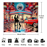 Retro S&ouml;&ouml;kla Taust Neonvalgustega ja Klassikaline Auto Pickify