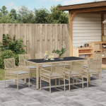vidaXL Aia s&ouml;&ouml;gilaudade komplekt 9 pcs Beež pol&uuml;rotang