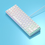 Mini ne&scaron;iojama balta laidinė žaidimų klaviatūra RGB 61 klavi&scaron;as.