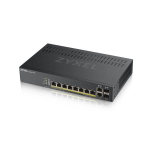 Etherneti l&uuml;liti &ndash; Zyxel Gs1920-8hpv2 8 pordiga hallatav PoE l&uuml;liti, must, Juoda